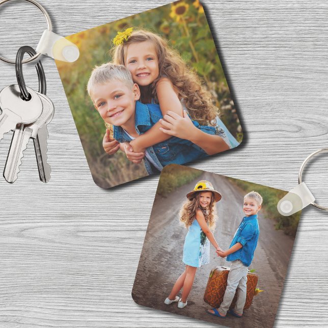 Anpassningsbar Dubbla Side Kids Two Photo Nyckelring (Custom Double Sided Kids Two Photo keychain)