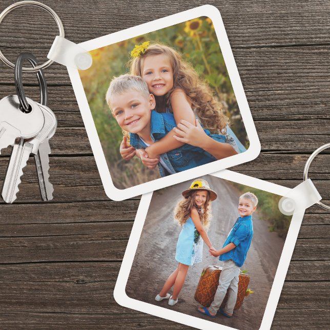Anpassningsbar Dubbla Side Kids Two Photo Nyckelring (Custom Double Sided Kids Two Photo keychain)