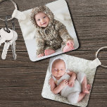 Anpassningsbar Dubbla Sided Baby Two Photo Nyckelring<br><div class="desc">Utforma en personlig med den här anpassningsbarnas dubbla-sidiga fotonyckelkedja, perfekt för att fånga de värdefulla nyfödda eller baby-stunderna. Lägg till två olika foton - ett på framsidan och ett på baksidan - för att visa födelseminnen eller speciella ögonblick som du vill uppskatta. Oavsett om det är för nya föräldrar, mor-...</div>
