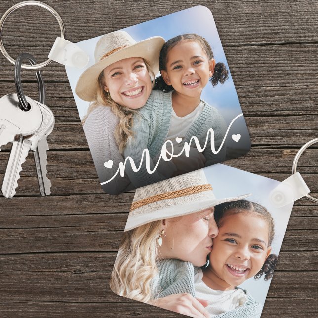 Anpassningsbar Dubbla Sided Mamma Two Photo Nyckelring (Custom Double Sided Mom Two Photo keychain )