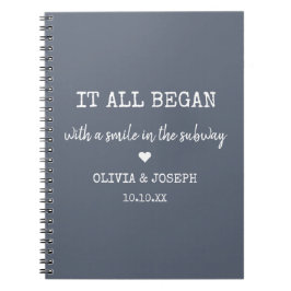 Anpassningsbar Dusty Blue där allt började Alla hj Anteckningsbok