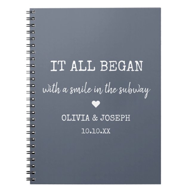 Anpassningsbar Dusty Blue där allt började Alla hj Anteckningsbok (Framsidan)