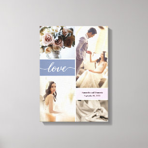 Anpassningsbar Dusty Blue och Rosa Wrapped Canvas