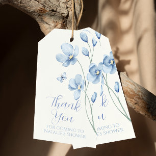 Anpassningsbar Dusty Blue Wildblomme Möhippa tack Presentetikett