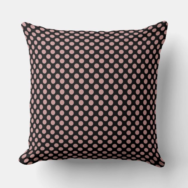 Anpassningsbar Dusty Rosa Polka dots Dekorativ kud Kudde (Framsida)