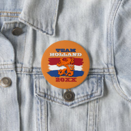 Anpassningsbar Dutch Flagga Orange Lejon Team Holl Knapp