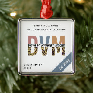 Anpassningsbar DVM Doktor of Veterinary Medicine C Julgransprydnad Metall