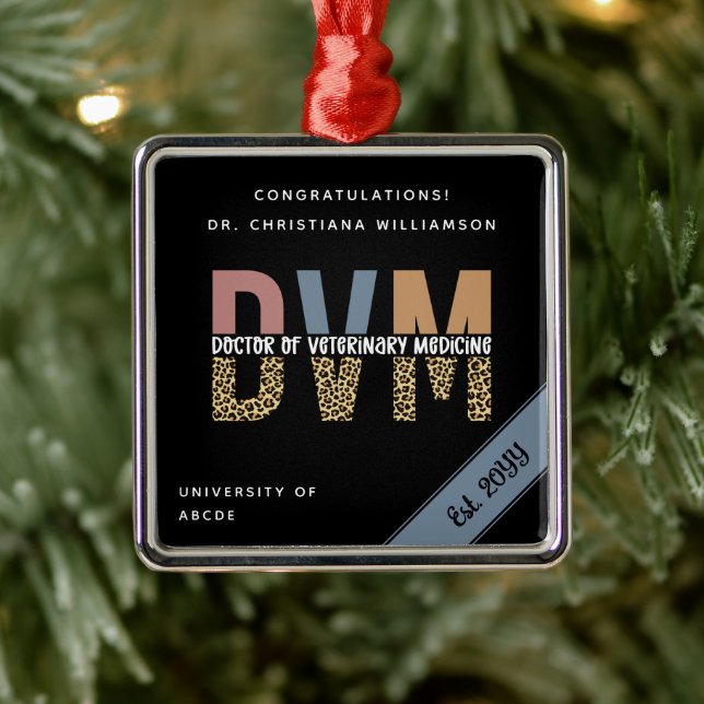 Anpassningsbar DVM Doktor of Veterinary Medicine C Julgransprydnad Metall (Träd)