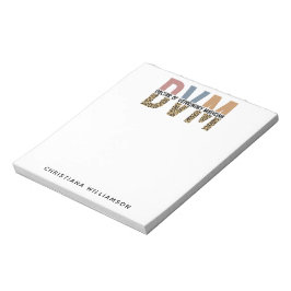 Anpassningsbar DVM Doktor of Veterinary Medicine G Anteckningsblock