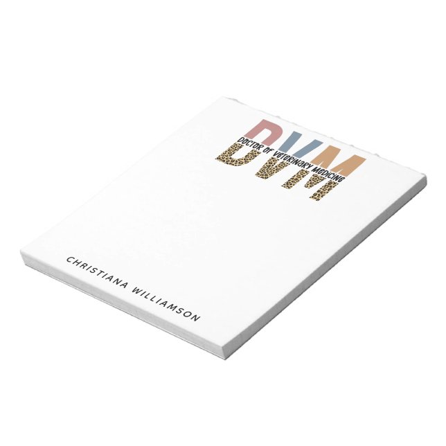 Anpassningsbar DVM Doktor of Veterinary Medicine G Anteckningsblock (Roterad)