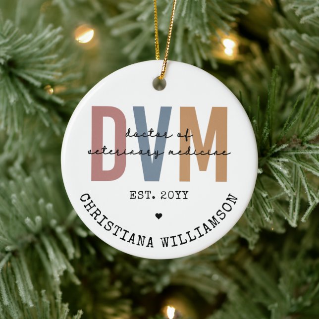 Anpassningsbar DVM Doktor of Veterinary Medicine G Julgransprydnad Keramik (Träd)