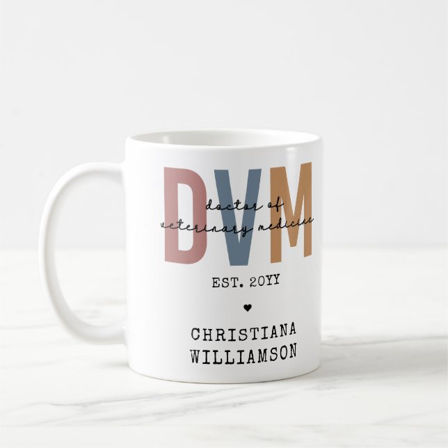 Anpassningsbar DVM Doktor of Veterinary Medicine G Kaffemugg (Vänster)