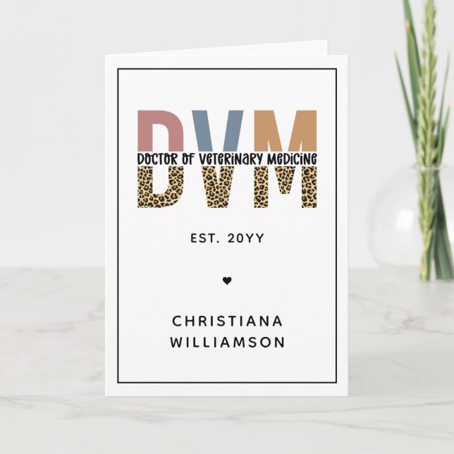 Anpassningsbar DVM Doktor of Veterinary Medicine G Kort (Framsida)