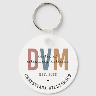 Anpassningsbar DVM Doktor of Veterinary Medicine G Nyckelring