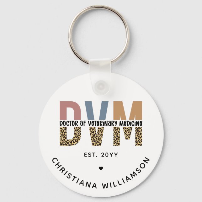 Anpassningsbar DVM Doktor of Veterinary Medicine G Nyckelring (Framsida)
