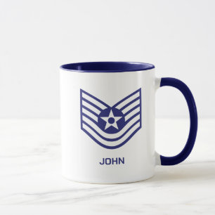 Anpassningsbar E-6 Teknisk sergeant Rank Luft Forc Mugg