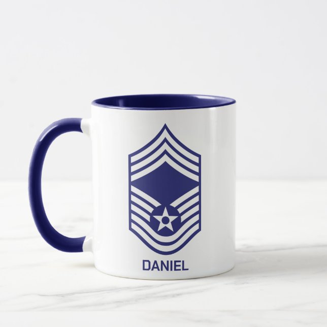 Anpassningsbar E-9 Master Sergeant Rank Luft Force Mugg (Vänster)
