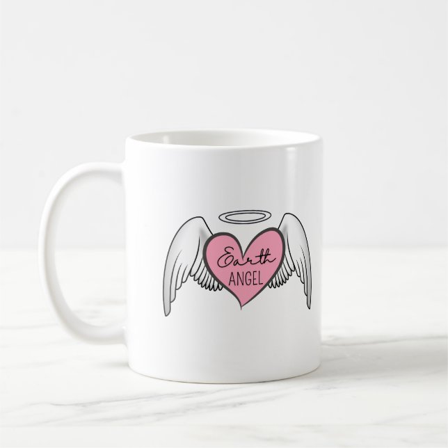 Anpassningsbar Earth Angel Mugg - Heart, Vingar oc (Vänster)