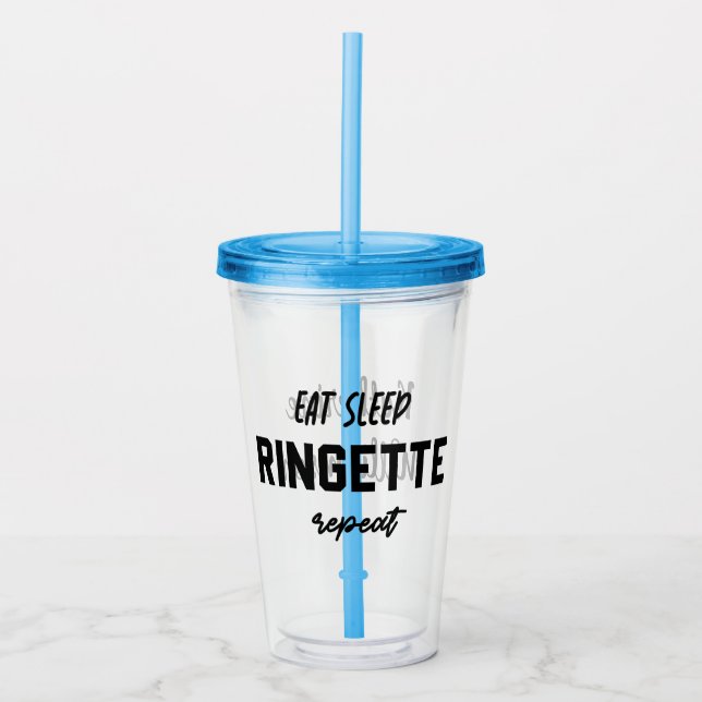 Anpassningsbar Eat-viloläge Ringette Upprepa Ringe Take Away Mugg (Framsida)