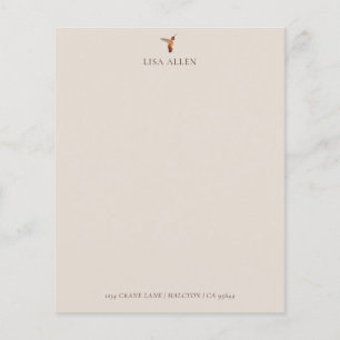 Anpassningsbar Ecru Allens Hummingbird Stationery 