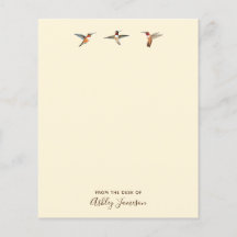Anpassningsbar Ecru Hummingbird Stationery Papper
