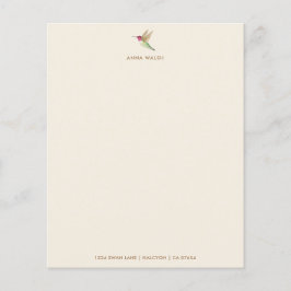 Anpassningsbar Ecru Hummingbird Stationery Papper