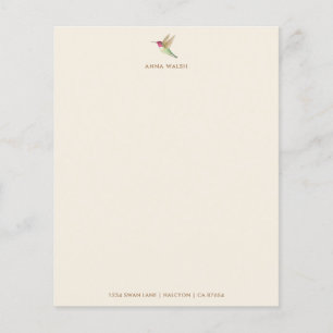 Anpassningsbar Ecru Hummingbird Stationery Papper