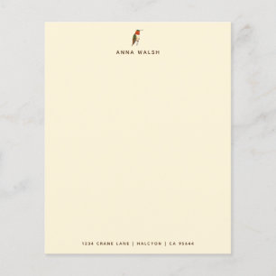 Anpassningsbar Ecru Hummingbird Stationery Papper
