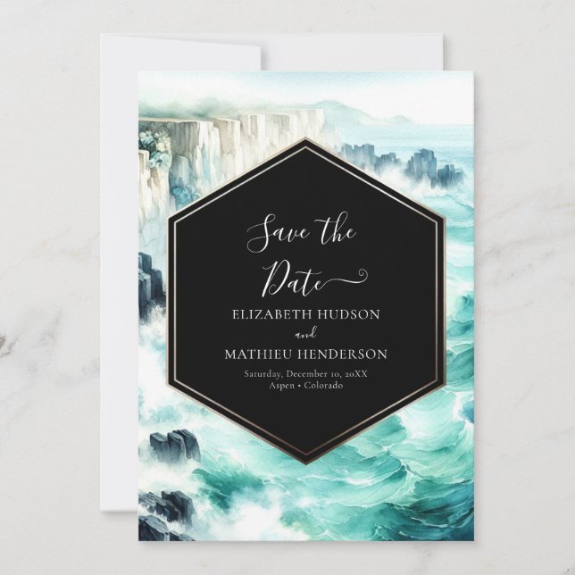 Anpassningsbar Editable Nautical Bröllop Spara Datumet (Framsida)