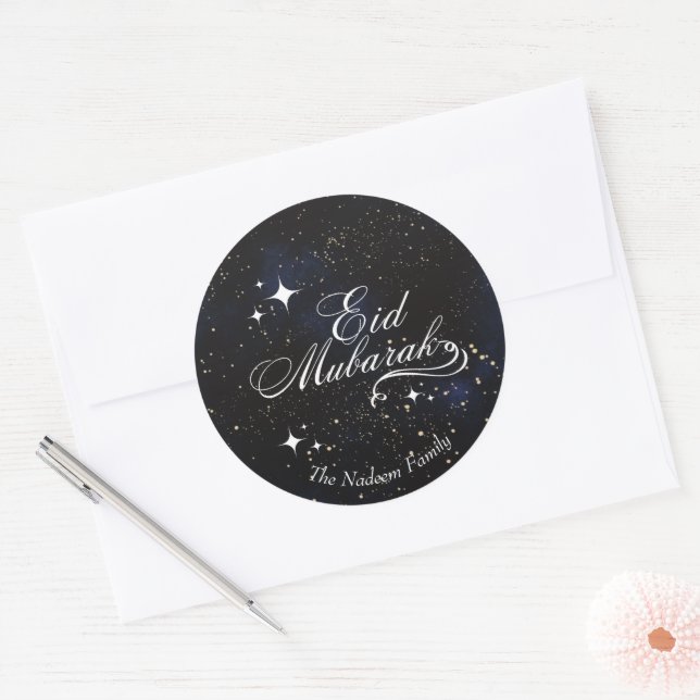 Anpassningsbar Eid Mubarak Sticker Runt Klistermärke (Kuvert)