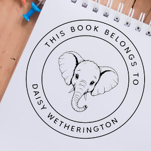 Anpassningsbar elefant i Bok-Tillhören till Barn N Stämpel