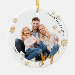 Anpassningsbar Elegant 2-sidig familjefolljul Julgransprydnad Keramik