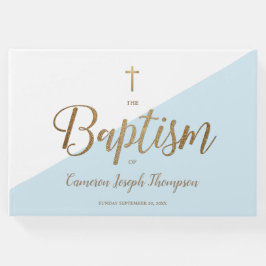 Anpassningsbar Elegant Baptism vid Baby guld Kor Gästböcker