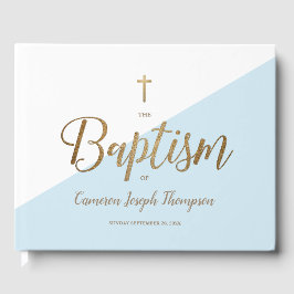 Anpassningsbar Elegant Baptism vid Baby guld Kor Gästböcker