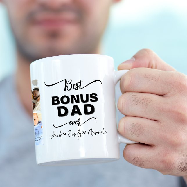 Anpassningsbar Elegant Bästa bonustillägg pappa nå Två-Tonad Mugg (Skapare uppladdad)