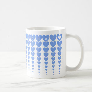 Anpassningsbar Elegant Best Teacher Blue Heart Tin Kaffemugg