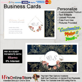 Anpassningsbar Elegant Blommig Mall 13 Visitkort