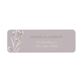 Anpassningsbar elegant blommigt lilac rustic bröll returadress etikett