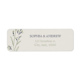 Anpassningsbar elegant blommigt rustik bröllop returadress etikett