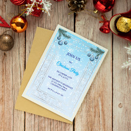 Anpassningsbar Elegant Blue Luxury-julinbjudan Inbjudningar