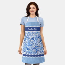 Anpassningsbar Elegant Blue White Blommigt Paisley