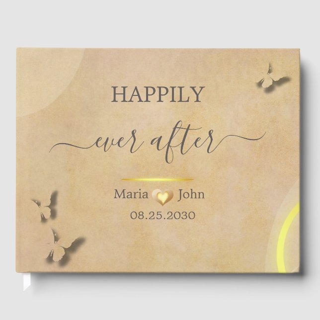 Anpassningsbar Elegant bröllop Guest Bok (Framsida)