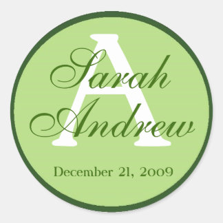 Anpassningsbar Elegant bröllop Stickers 4 Runt Klistermärke
