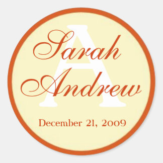 Anpassningsbar Elegant bröllop Stickers Runt Klistermärke
