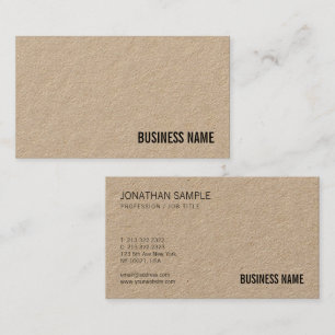Anpassningsbar Elegant Brown Kraft Papper Modern-m Visitkort