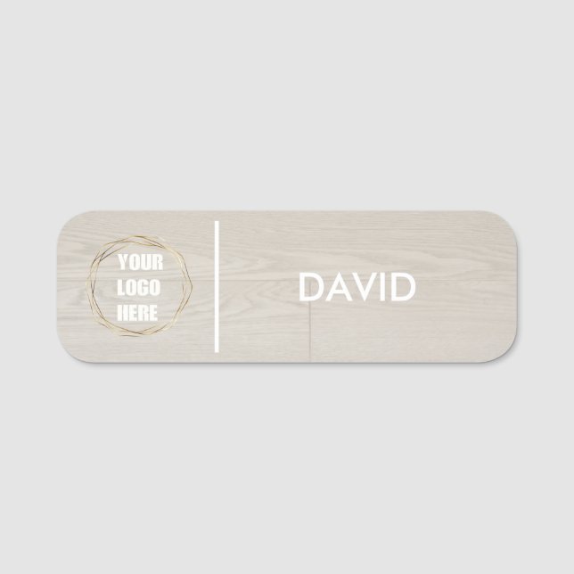 Anpassningsbar Elegant Business Logotyp Basic Empl Namnbricka (Framsida)