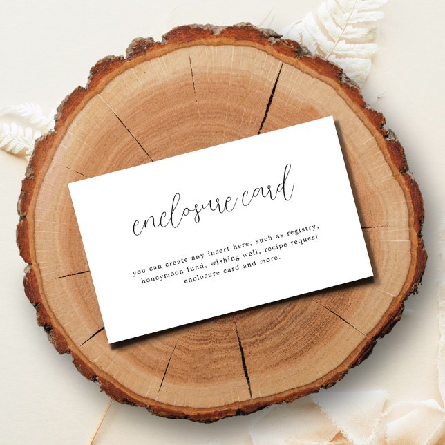 Anpassningsbar Elegant Calligraphy Rustic Tilläggskort (Skapare uppladdad)