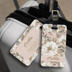 Anpassningsbar Elegant Chic Big Camellia Flower Ro Bagagebricka