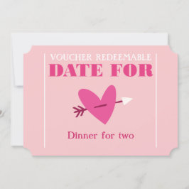 Anpassningsbar elegant chic "Date Coupon" Valentin Julkort