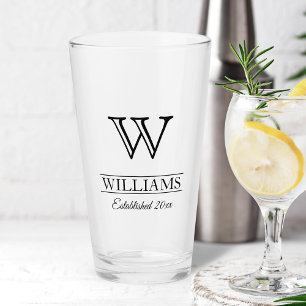 Anpassningsbar Elegant Classy Family Monogram Namn Glaskopp